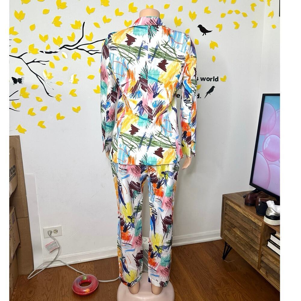 L’atiste By Amy Life Is Art Women’s Color Splash Blazer And Trouser Set Size M - Picture 5 of 11